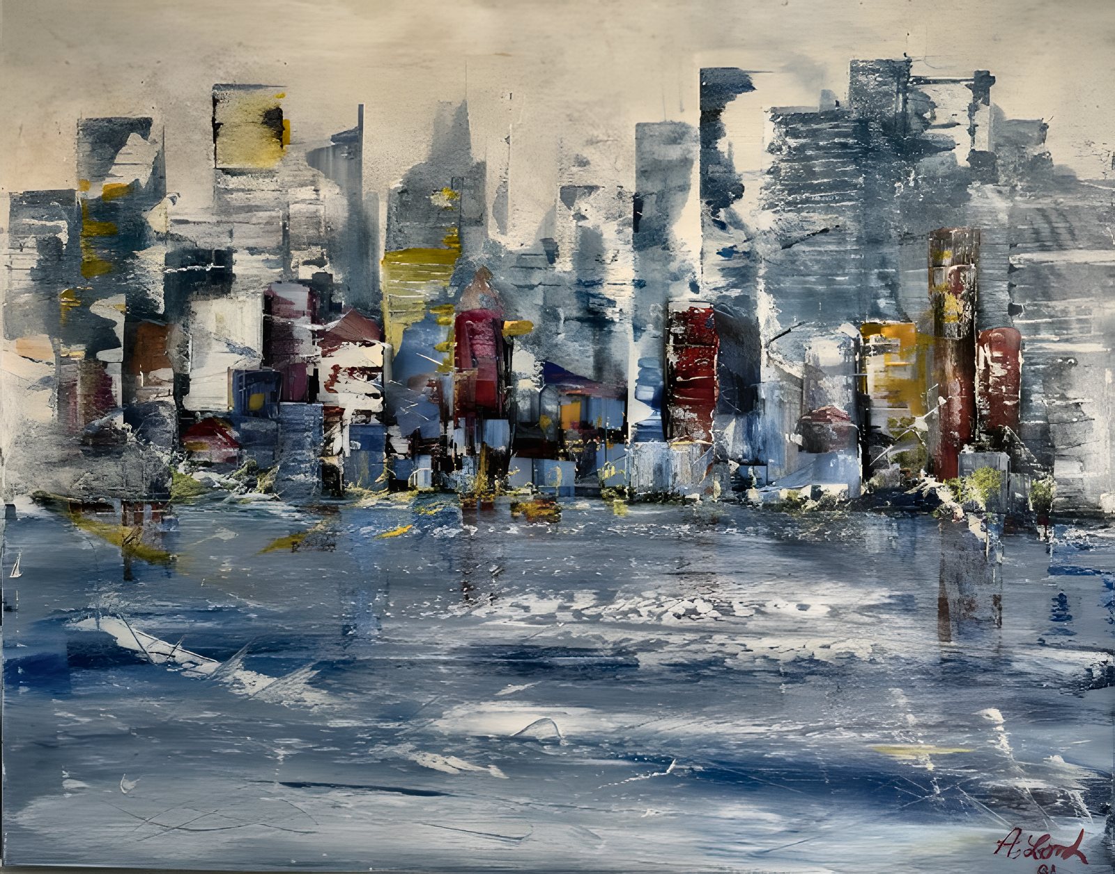 Hafenlicht — Skyline über einer weiten Bucht von Andrea Lerch